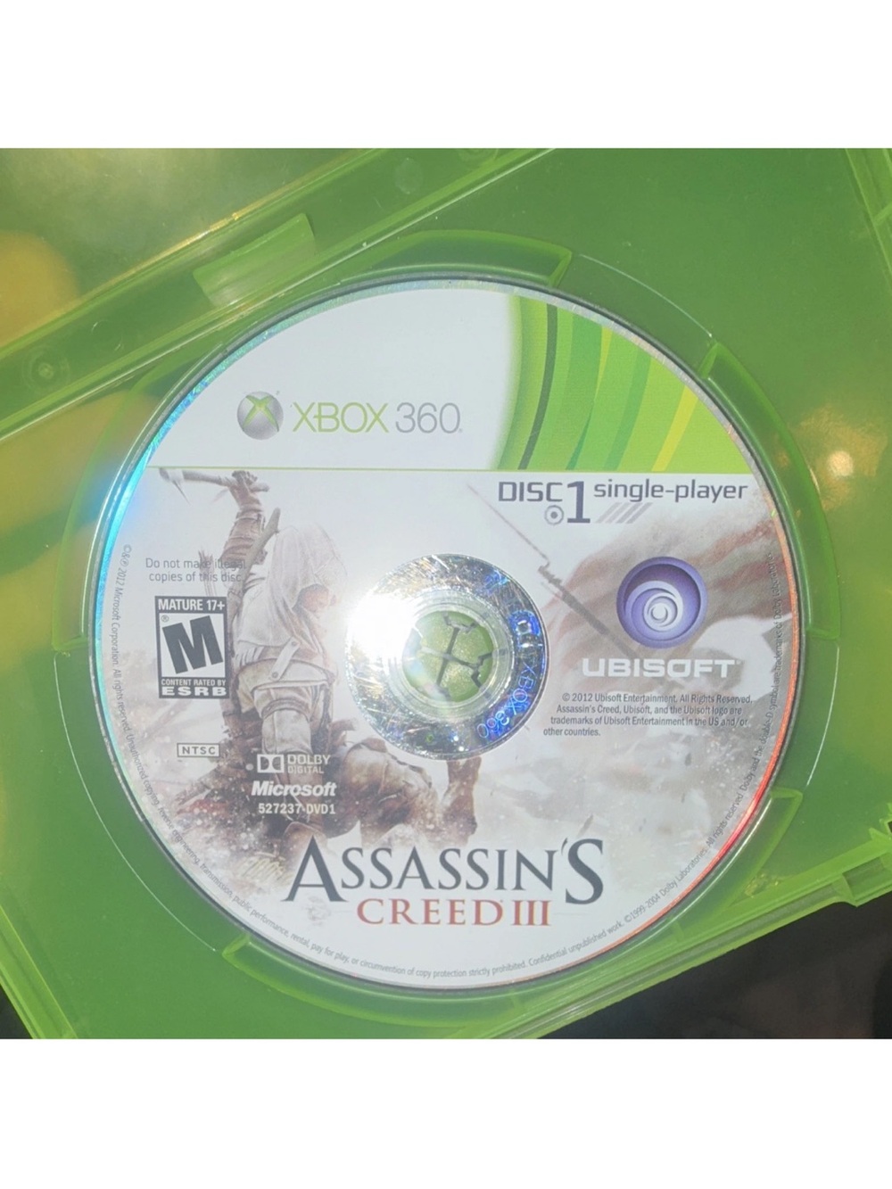 Assassin's Creed III Xbox 360 Game Disc - Ubisoft (White)